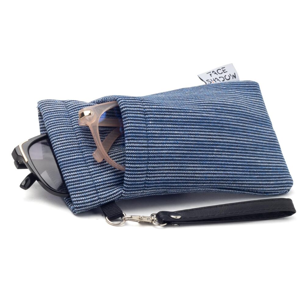 7726 Double Eyeglasses Pouch Large Squeeze Top Microfiber Soft Glasses Case